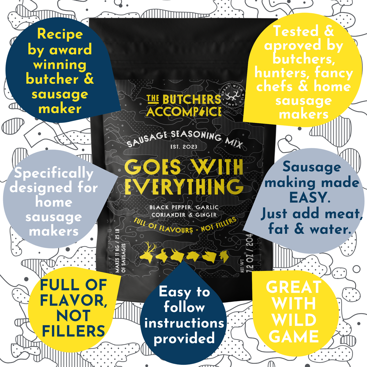 Sausage Seasoning Pack: Goes With Everything' Sausage 204g x6 Packs