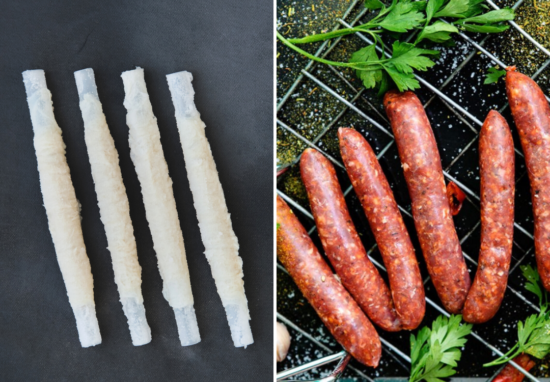 Our natural sheep casings are perfect for merguez sausages